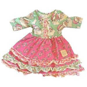 Santa Floral Ruffle Baby Dress
